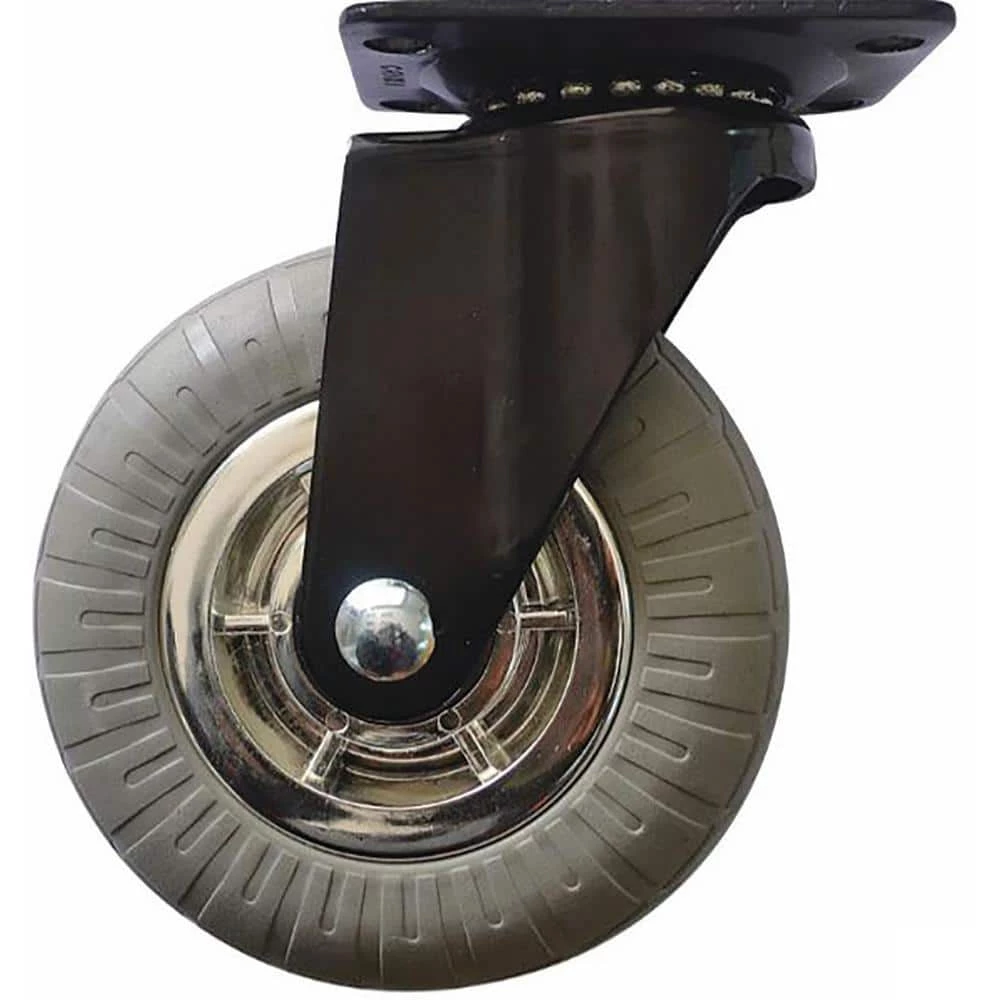 5 in. Gray Soft Rubber Chrome and Black Steel Swivel Plate Caster with 264 lb. Load Rating (4-Pack) by Shepherd 3 5 in. Gray Soft Rubber Chrome and Black Steel Swivel Plate Caster with 264 lb. Load Rating (4-Pack) by Shepherd