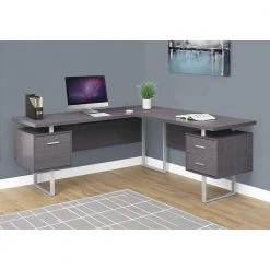 23.75 in. Grey Left or Right Facing Modern Home Office Computer Desk by Monarch Specialties -Nexera Sales Store grey monarch specialties computer desks vm 7306 31 1000