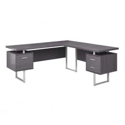 23.75 in. Grey Left or Right Facing Modern Home Office Computer Desk by Monarch Specialties