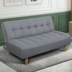 Heathered Gray Plush Tufted Futon by ELUXURY 15 Heathered Gray Plush Tufted Futon by ELUXURY -Nexera Sales Store heathered gray eluxury futons jp745 w74 gy 31 1000