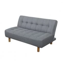 Heathered Gray Plush Tufted Futon by ELUXURY