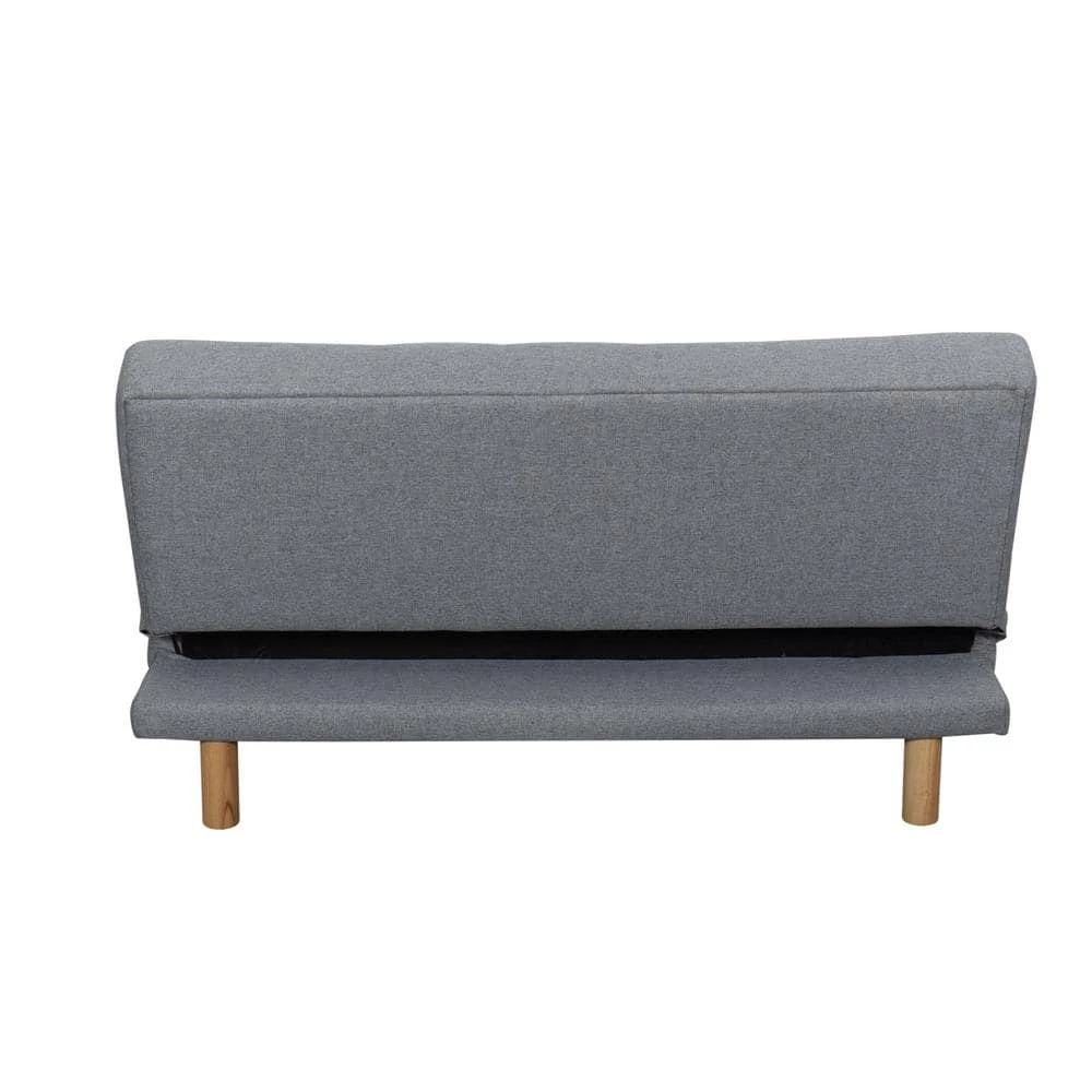 Heathered Gray Plush Tufted Futon by ELUXURY 5 Heathered Gray Plush Tufted Futon by ELUXURY - Image 3