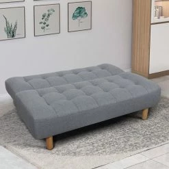 Heathered Gray Plush Tufted Futon by ELUXURY 12 Heathered Gray Plush Tufted Futon by ELUXURY -Nexera Sales Store heathered gray eluxury futons jp745 w74 gy 77 1000