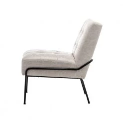 Ivory Faux Leather Tufted Armless Accent Chair by ELUXURY -Nexera Sales Store ivory faux leather eluxury accent chairs hac010fl18tn 40 1000