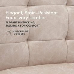 Ivory Faux Leather Tufted Armless Accent Chair by ELUXURY -Nexera Sales Store ivory faux leather eluxury accent chairs hac010fl18tn 44 1000