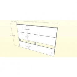 Modena Queen size Platform Bed with 3 Storage Drawers and Headboard White and Truffle by Nexera -Nexera Sales Store matte white lacquer white melamine and dark brown truffle laminate nexera platform beds 400991 1f 1000