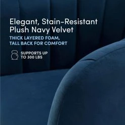 Navy Blue Velvet Channel Chair by ELUXURY 19 Navy Blue Velvet Channel Chair by ELUXURY -Nexera Sales Store navy blue velvet eluxury accent chairs hac021 v03 nbvt 44 1000