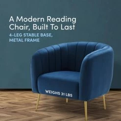 Navy Blue Velvet Channel Chair by ELUXURY 17 Navy Blue Velvet Channel Chair by ELUXURY -Nexera Sales Store navy blue velvet eluxury accent chairs hac021 v03 nbvt 4f 1000