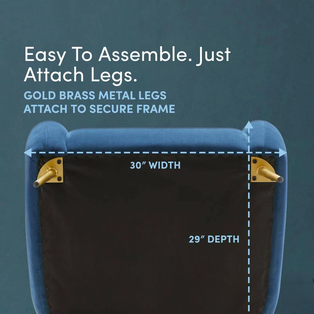 Navy Blue Velvet Channel Chair by ELUXURY 11 Navy Blue Velvet Channel Chair by ELUXURY - Image 9