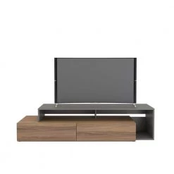 Tonik 72 in. Nutmeg and Greige TV Stand with 2-Drawers Fits TV's up to 80 in. with Cable Management by Nexera
