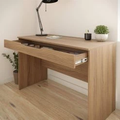 Arobas 47.75 in. W Rectangular Nutmeg Laminate 1-Drawer Writing Desk with 3-Drawer File Cabinet by Nexera -Nexera Sales Store nutmeg laminate nexera computer desks 403029 77 1000