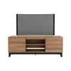 Rhapsody 71 in. Nutmeg and Matte Black Engineered Wood TV Stand Fits TVs Up to 80 in. with Storage Doors by Nexera -Nexera Sales Store nutmeg melamine and matte black lacquer nexera tv stands 402332 64 1000