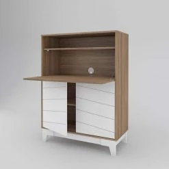 35.8 in. Rectangular Nutmeg and White Secretary Desks with Built-In Storage by Nexera -Nexera Sales Store nutmeg nutmeg white nexera secretary desks 402340 4f 1000