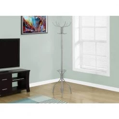 Silver 10-Hook Coat Rack by Monarch Specialties