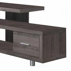 60 x 15.75 in. Dark Taupe Modern Art Deco TV Stand with 1-Drawer fits 60 in. TVs (2-Pack) by Monarch Specialties -Nexera Sales Store taupe and silver monarch specialties tv stands 2 x ms vm2574 4f 1000