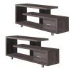 60 x 15.75 in. Dark Taupe Modern Art Deco TV Stand with 1-Drawer fits 60 in. TVs (2-Pack) by Monarch Specialties -Nexera Sales Store taupe and silver monarch specialties tv stands 2 x ms vm2574 64 1000