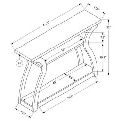 Modern 3-Shelf 47 in. Wood Console Accent End Table, Dark Taupe (2 Pack) by Monarch Specialties -Nexera Sales Store taupe monarch specialties console tables 2 x vm 2446 1f 1000