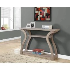 Modern 3-Shelf 47 in. Wood Console Accent End Table, Dark Taupe (2 Pack) by Monarch Specialties -Nexera Sales Store taupe monarch specialties console tables 2 x vm 2446 31 1000
