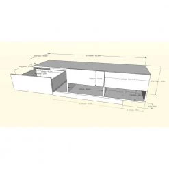 Stereo 60 in. Truffle TV Stand with 3 Drawers Fits TV's up to 66 in. with Cable Management by Nexera -Nexera Sales Store truffle nexera tv stands 105161 4f 1000