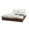 Dawn Walnut Brown and White Wood Frame Queen Size Platform Bed with Headboard by Nexera -Nexera Sales Store walnut laminate white melamine nexera platform beds 402618 64 1000