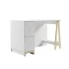 Atypik 48 in. Rectangular White and Plywood Wood 2-Drawer Computer Desk with Cable Management by Nexera -Nexera Sales Store white and plywood nexera computer desks 608103 64 1000