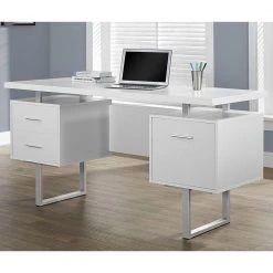 60 in. x 30.25 in. White Office Computer Desk with Filing Drawer and 3-Drawer Filing Cabinet by Monarch Specialties 14 60 in. x 30.25 in. White Office Computer Desk with Filing Drawer and 3-Drawer Filing Cabinet by Monarch Specialties -Nexera Sales Store white and silver monarch specialties computer desks vm 7081 vm 7048 31 1000