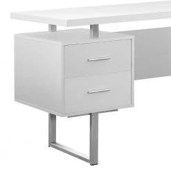 60 in. x 30.25 in. White Office Computer Desk with Filing Drawer and 3-Drawer Filing Cabinet by Monarch Specialties 15 60 in. x 30.25 in. White Office Computer Desk with Filing Drawer and 3-Drawer Filing Cabinet by Monarch Specialties -Nexera Sales Store white and silver monarch specialties computer desks vm 7081 vm 7048 fa 1000