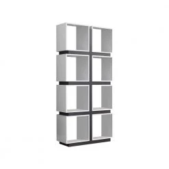 White and Grey Open Bookcase by Monarch Specialties