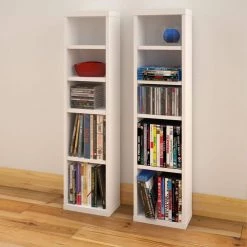 Liber-T White Set of 2 CD/DVD Towers by Nexera