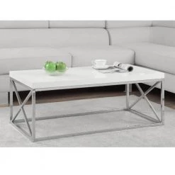 White Chrome Metal Contemporary Design Living Room Coffee Table and Desk by Monarch Specialties 19 White Chrome Metal Contemporary Design Living Room Coffee Table and Desk by Monarch Specialties -Nexera Sales Store white monarch specialties coffee tables vm 3028 ms vm7205 31 1000