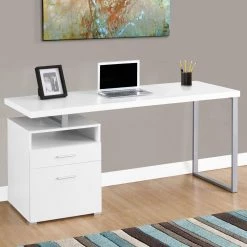 60" Office Computer Desk with Filing Drawer, White (3 Pack) by Monarch Specialties 12 60" Office Computer Desk with Filing Drawer, White (3 Pack) by Monarch Specialties -Nexera Sales Store white monarch specialties computer desks 3 x ms vm7144 4f 1000