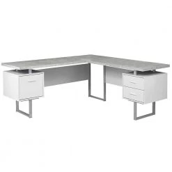 70 in. Modern Computer Desk and 3-Drawer Rolling Filing Cabinet, White by Monarch Specialties -Nexera Sales Store white monarch specialties computer desks vm 7307 vm 7048 1f 1000