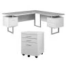 70 in. Modern Computer Desk and 3-Drawer Rolling Filing Cabinet, White by Monarch Specialties 1 70 in. Modern Computer Desk and 3-Drawer Rolling Filing Cabinet, White by Monarch Specialties -Nexera Sales Store white monarch specialties computer desks vm 7307 vm 7048 64 1000