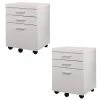 3-Drawer White Rolling Portable Filing Cabinet (2-Pack) by Monarch Specialties -Nexera Sales Store white monarch specialties file cabinets 2 x vm 7048 64 1000