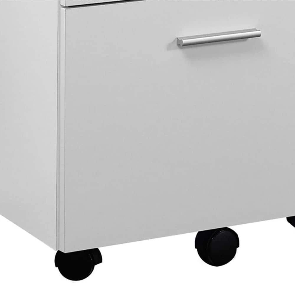 3-Drawer White Rolling Portable Filing Cabinet (2-Pack) by Monarch Specialties 6 3-Drawer White Rolling Portable Filing Cabinet (2-Pack) by Monarch Specialties - Image 4
