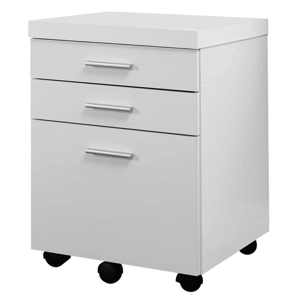 3-Drawer White Rolling Portable Filing Cabinet (2-Pack) by Monarch Specialties 4 3-Drawer White Rolling Portable Filing Cabinet (2-Pack) by Monarch Specialties - Image 2