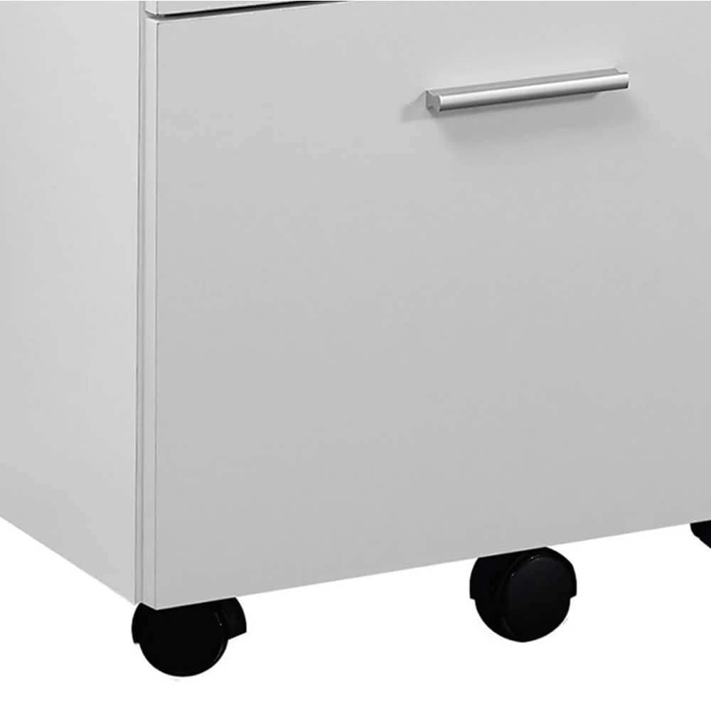 White 3-Drawer Rolling Portable Filing Cabinet, (4 Pack) by Monarch Specialties 6 White 3-Drawer Rolling Portable Filing Cabinet, (4 Pack) by Monarch Specialties - Image 4