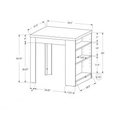 White Counter Height Dining Table Storage Pub/Bar Table by Monarch Specialties 8 White Counter Height Dining Table Storage Pub/Bar Table by Monarch Specialties -Nexera Sales Store white monarch specialties kitchen dining tables hd1345 4f 1000