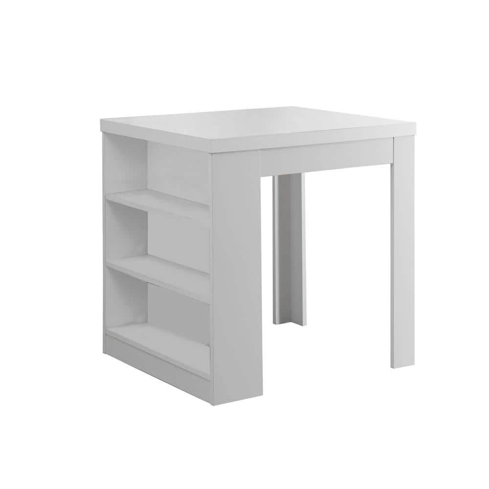 White Counter Height Dining Table Storage Pub/Bar Table by Monarch Specialties 3 White Counter Height Dining Table Storage Pub/Bar Table by Monarch Specialties