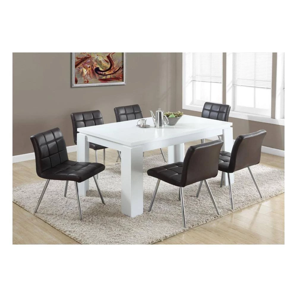 White Hollow-Core Dining Table by Monarch Specialties 7 White Hollow-Core Dining Table by Monarch Specialties - Image 5