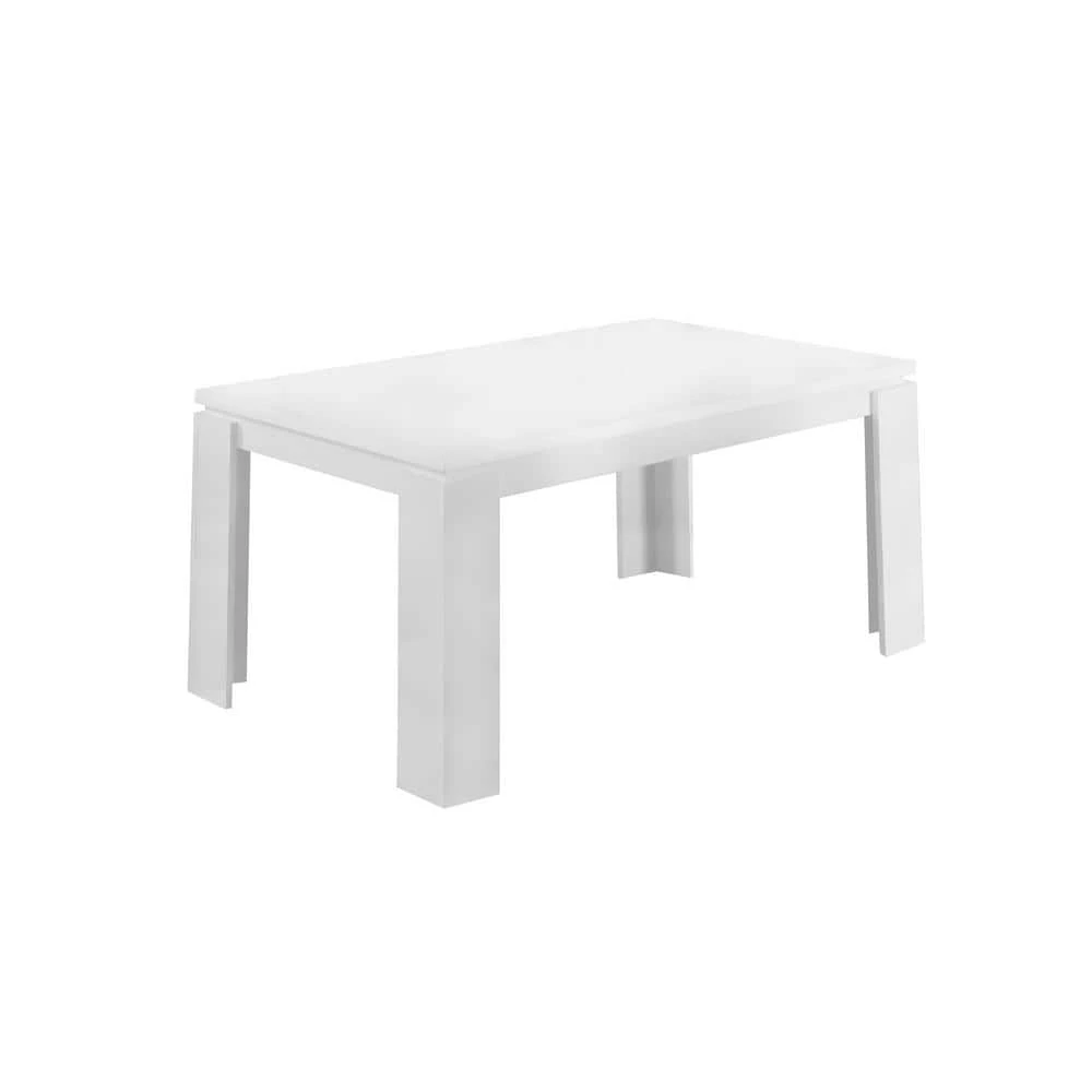 White Hollow-Core Dining Table by Monarch Specialties 3 White Hollow-Core Dining Table by Monarch Specialties