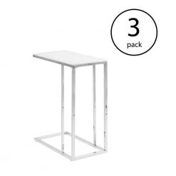 Contemporary Accent Frosted Glass Side 18.25 in. Rectangular End Table, White (3-Pack) by Monarch Specialties 10 Contemporary Accent Frosted Glass Side 18.25 in. Rectangular End Table, White (3-Pack) by Monarch Specialties -Nexera Sales Store white monarch specialties nesting tables 3 x ms vm3000 40 1000