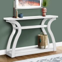 Home Entryway Stylish 47 in. Long Wood Look Accent Table, White by Monarch Specialties -Nexera Sales Store white monarch specialties nesting tables vm 2438 31 1000