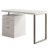 48 in. L White Hollow-Core Left or Right Facing Desk by Monarch Specialties