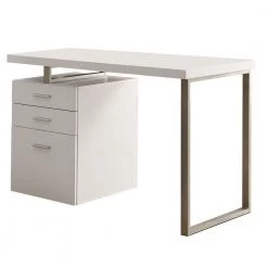 48 in. L White Hollow-Core Left or Right Facing Desk by Monarch Specialties