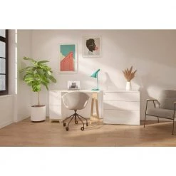 Atypik White Decorative Lateral File Cabinet with 3-Graphic Detailed Drawers by Nexera -Nexera Sales Store white nexera file cabinets 608603 c3 1000