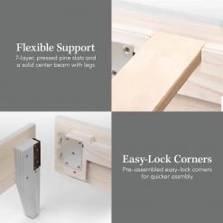 Wooden White Wash Twin XL Platform Bed Frame by ELUXURY 14 Wooden White Wash Twin XL Platform Bed Frame by ELUXURY -Nexera Sales Store white wash eluxury platform beds bedframetlwhite 1f 1000