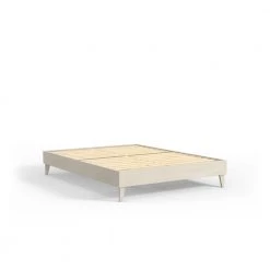 Wooden White Wash Twin XL Platform Bed Frame by ELUXURY