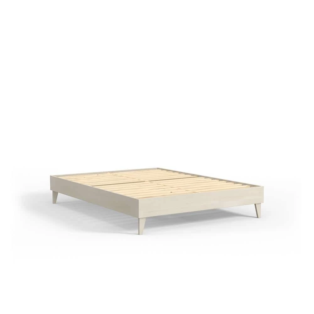Wooden White Wash Twin XL Platform Bed Frame by ELUXURY 3 Wooden White Wash Twin XL Platform Bed Frame by ELUXURY