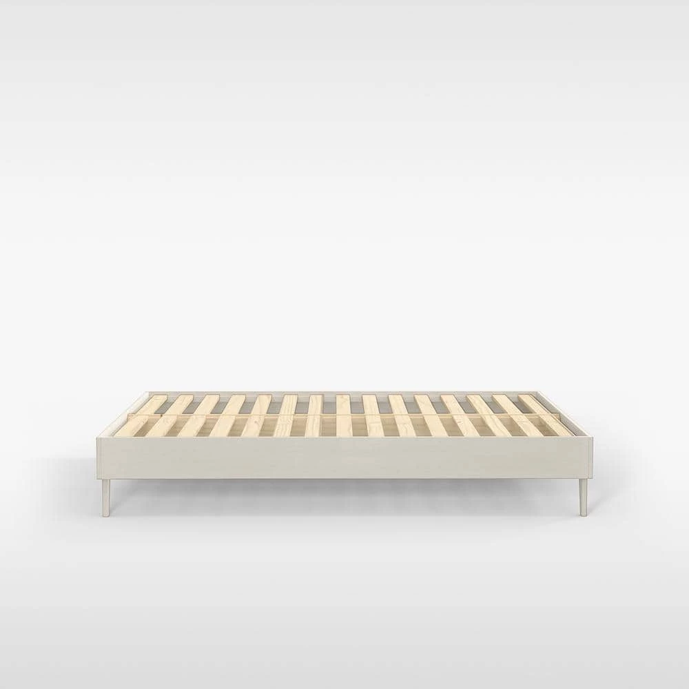 Wooden White Wash Twin XL Platform Bed Frame by ELUXURY 4 Wooden White Wash Twin XL Platform Bed Frame by ELUXURY - Image 2